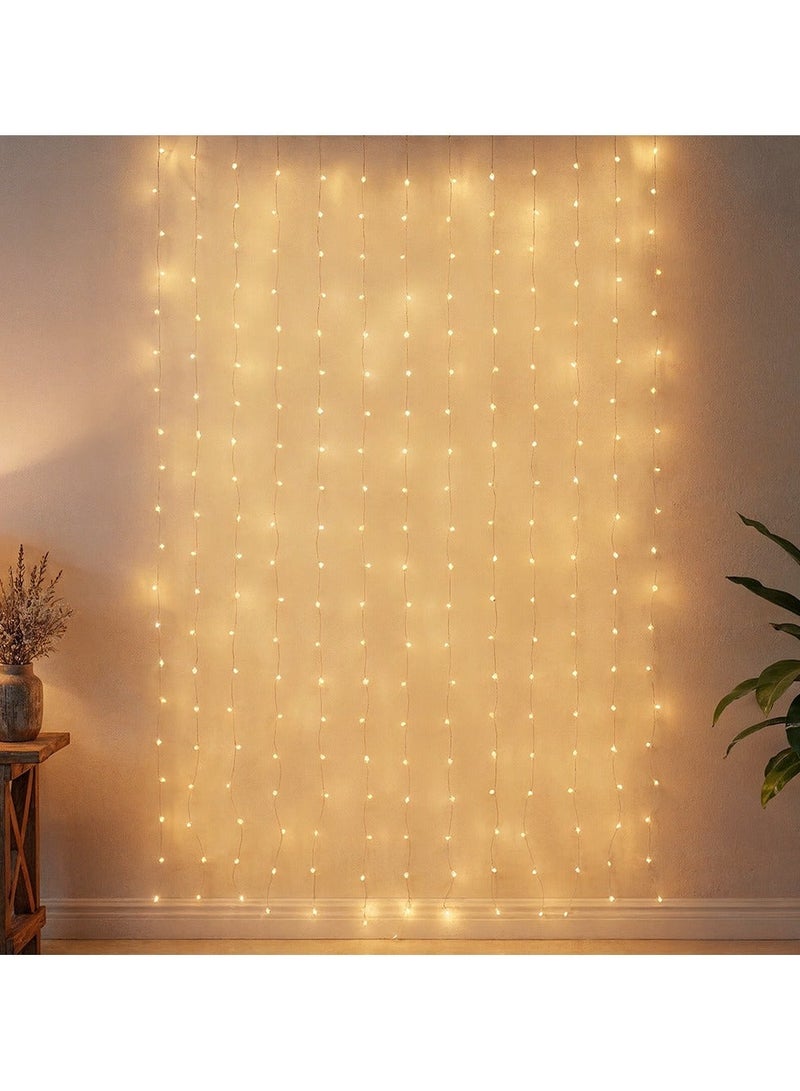ZAYO LED Curtain Lights D8 Warm White Fairy Curtain String Lights Decorative LED Window Lights for Bedroom, Wedding Backdrop, Party, Home & Festival Decoration -  3 X 2 Meter - Image 2
